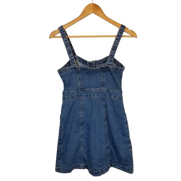 Aeropostale Women's Denim Jean Button Front Patch Pocket Mini Dress Small - Picture 4 of 9